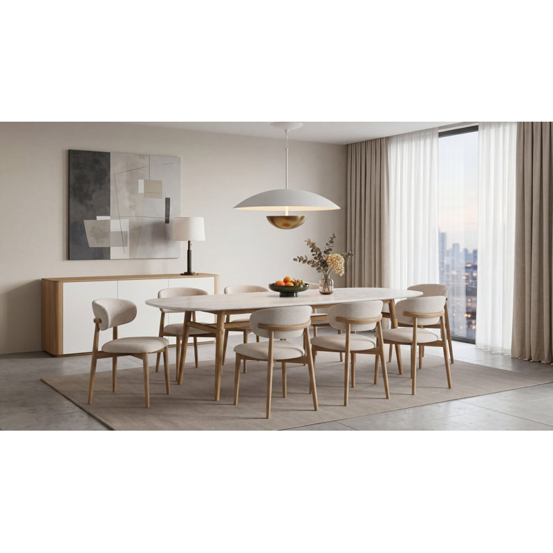Madrid/WRC Dining Table, Natural, 30" H x 102.36" L x 43.31" W