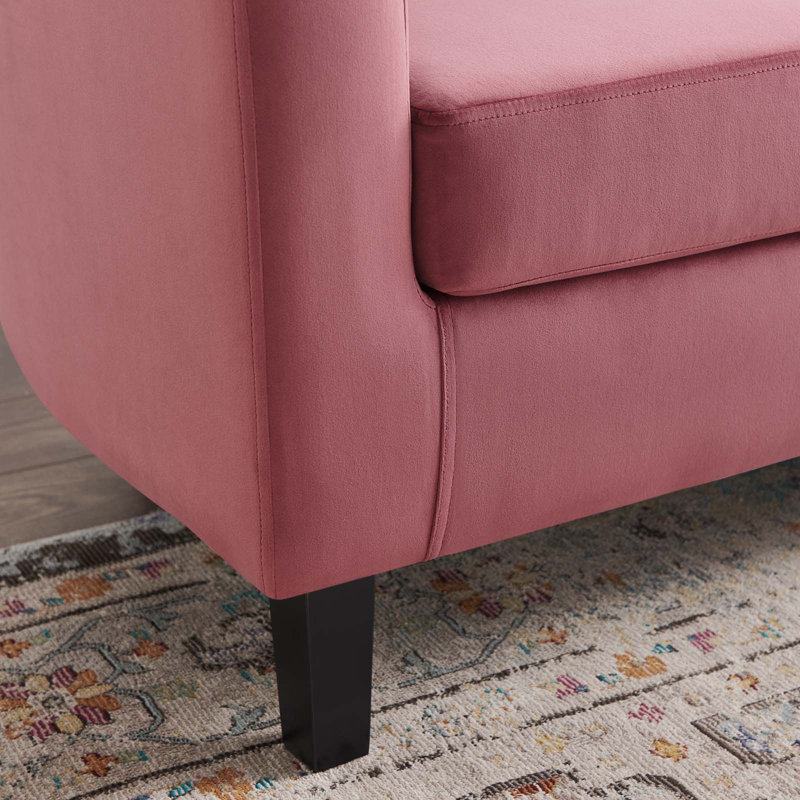 Causeuse en velours argenté Orchid Greta, Vieux rose
