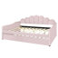 Lit de jour rembourré rose avec couchette - Velours confortable, structure stable et pratique-1325449048