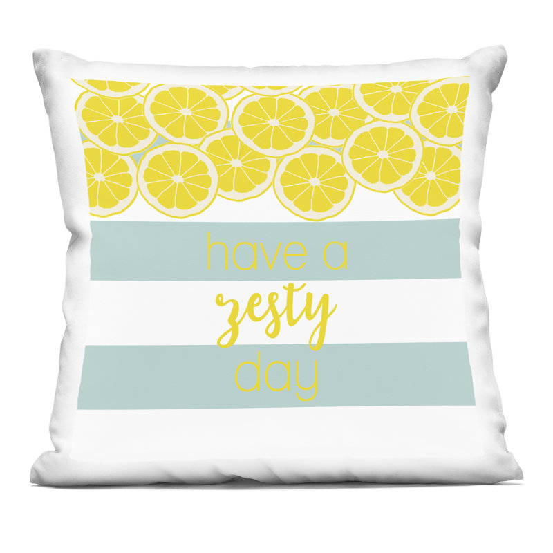 Coussin décoratif imprimé Zesty agrumes avec rayures, design par Anna Quach, 18 x 7 x 18