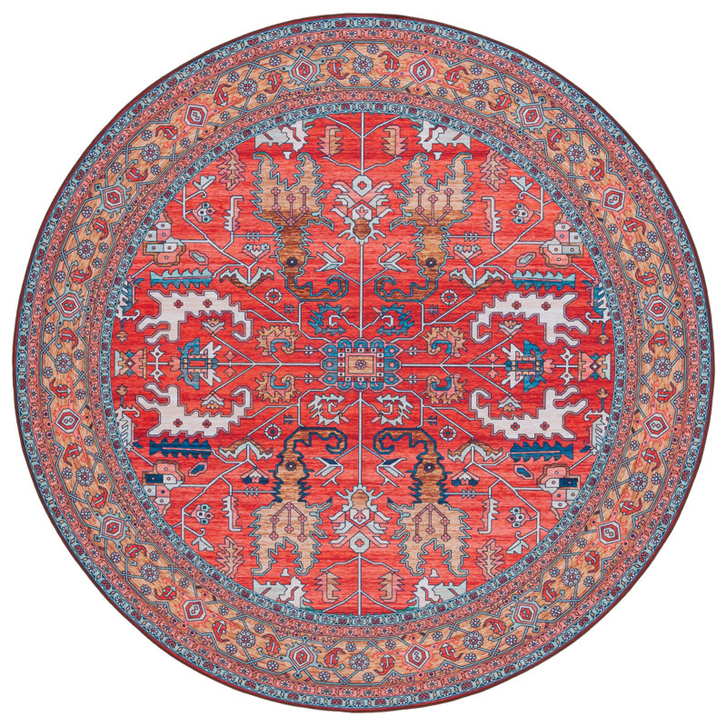 Danna Tucson Performance Machine Washable Oriental Rug, Round 4' 