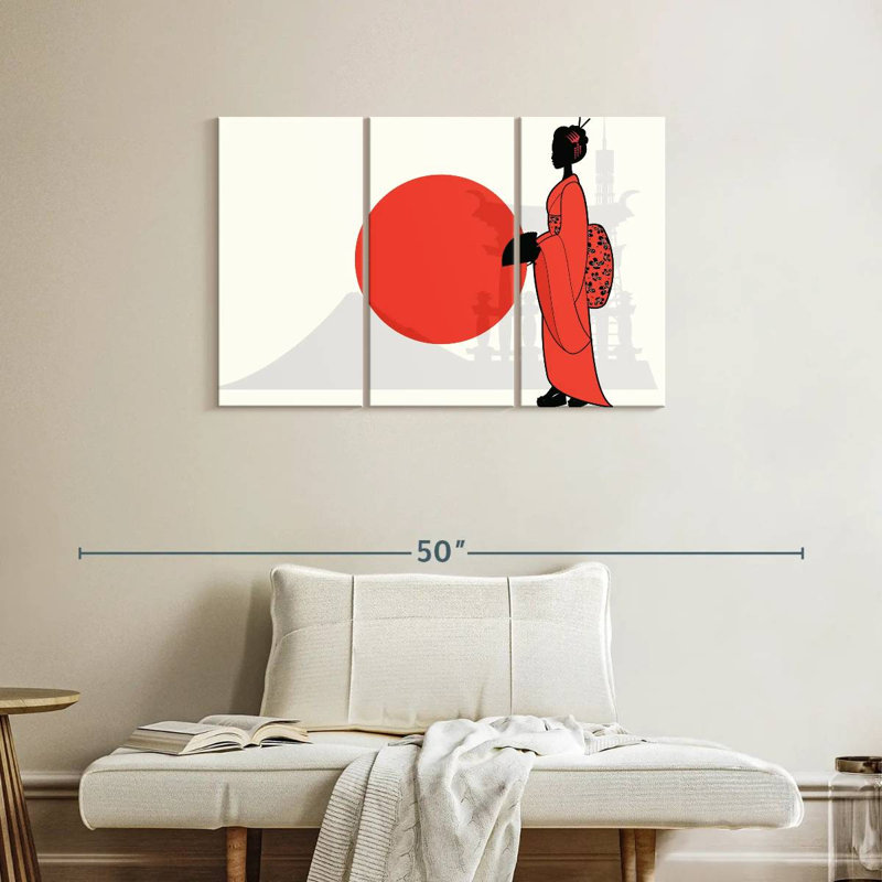 Leisha Geisha Red Sun, 24" H x 38" W