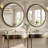 Beaded Round Wall Mirror Decorative Vanity Bathroom Mirror With Resin Frame-820539360-820539362