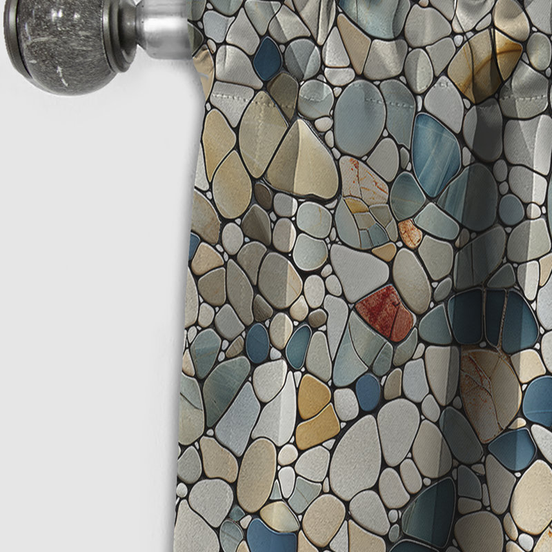 Pebble Mosaic Tropical Motif II - Rideau floral - Rideau occultant floral - 1 panneau, L 52 po x L 90 po