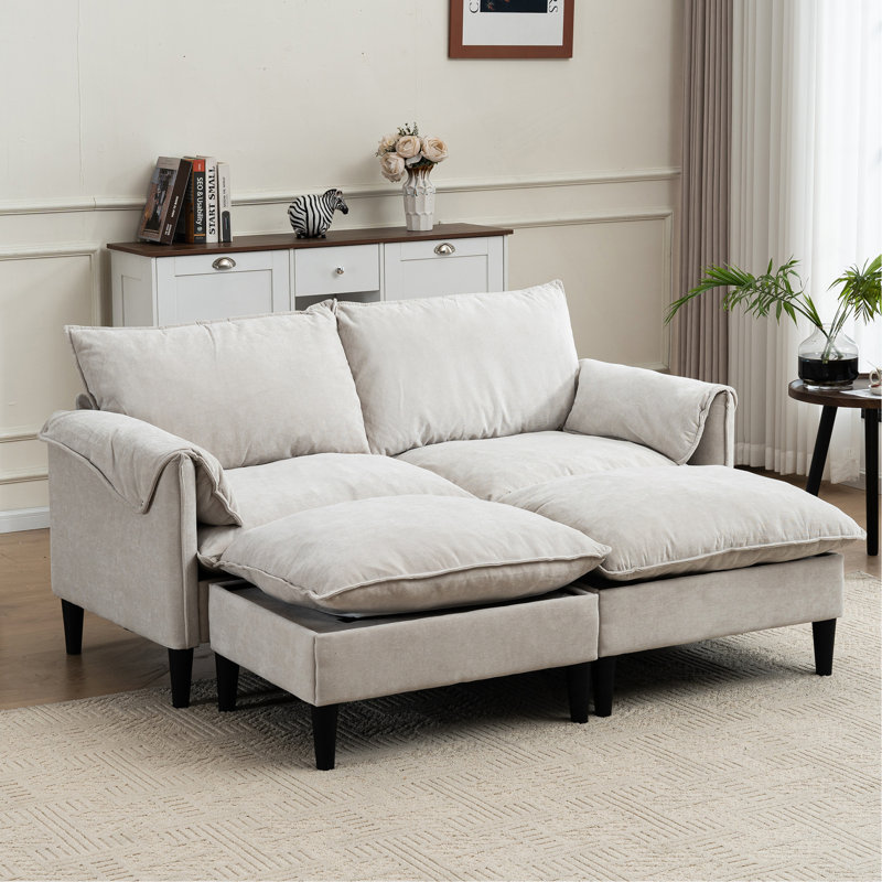 Convertible Combination Sofa Sofa U-Shaped Sofa With Footstools With Storage, Sofa For Living Room, Living Room/Bedroom/Office/Small Space 2-Seater Combination Sofa