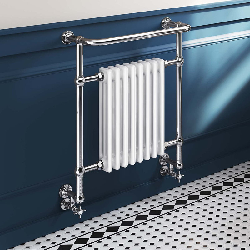 iBathUK 8 Column Traditional Vintage Wall Heated Towel Rail Bathroom Radiator-White