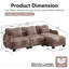 Canapé en L Chenille avec 1 repose-pieds mobile, canapé modulaire surdimensionné à 3 places avec 3 coussins de taille exquise, conception ergonomique, canapé modulaire facile à assembler-133414595