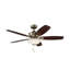 Ventilateur de plafond standard à 5 pales 52 po avec chaîne de traction et ensemble d'éclairage inclus Cashlyn-859852638