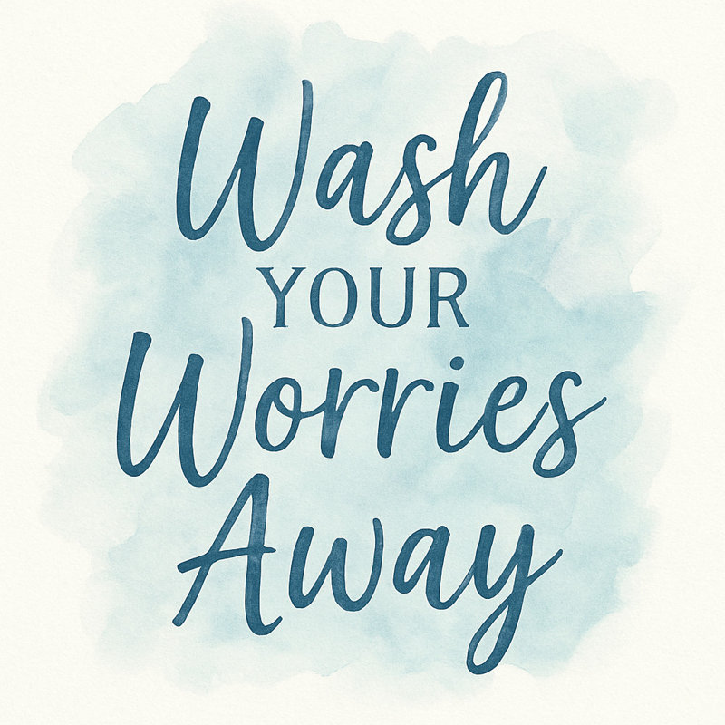 «Wash Your Worries Away - Tranquil Bathroom Canvas», art mural, H 30 po x l 30 po