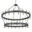 George 40 - Light Candle Style Wagon Wheel Chandelier