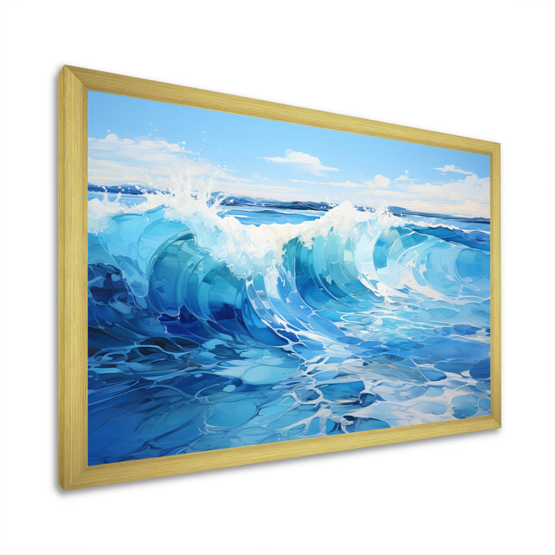 Blue Ocean Sapphire Infinity The Ocen II - Landscapes Canvas Wall Art, H 34 po x l 44 po x P 1,5 po