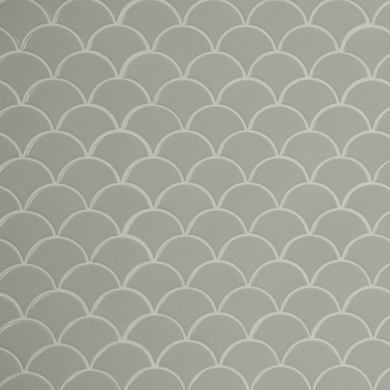 Lume Gray Scale 10 in. x 13 in. Glossy Porcelain Mosaic Floor and Wall Tile