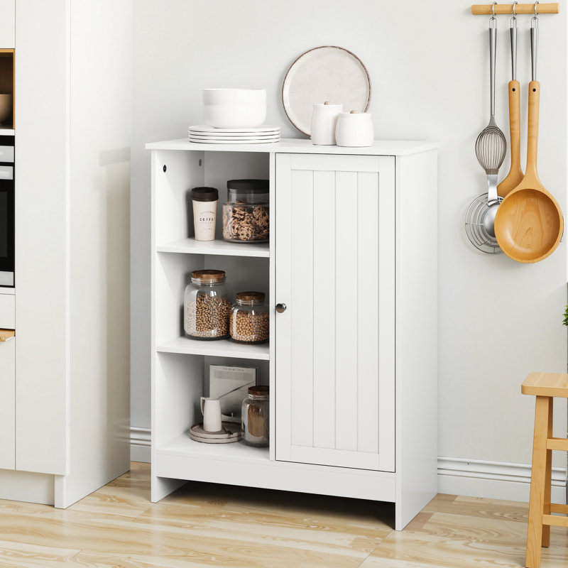 Freestanding Bathroom Storage Rack 23.4" X 11.49" 31.5" White With Open And Closed Adjustable Shelves Silver Smooth Finish Stable Design Artsy Appearance Cabinet For Kitchen Office Hidden Shelving