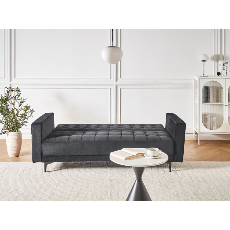 Chmura 3 Seater Velvet Sofa Bed, Black