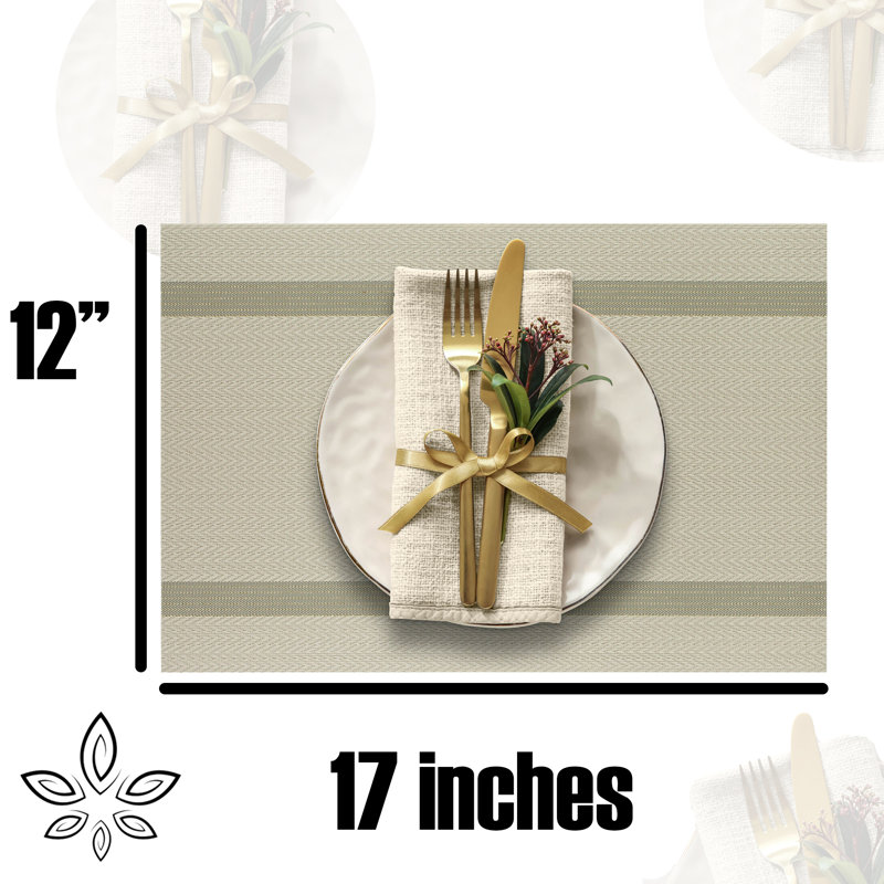 Iycess Striped Rectangle Placemat, Beige