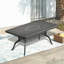 Table de salle à manger L68.9 * W37,4 pouces en fonte d'aluminium avec structure noire et trou pour parasol
