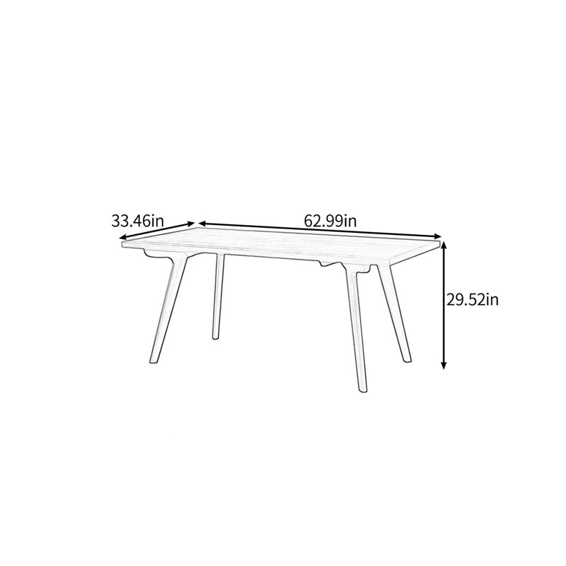Multi-functional solid wood dining table, 29.52"H x 62.99"L x 33.46"W