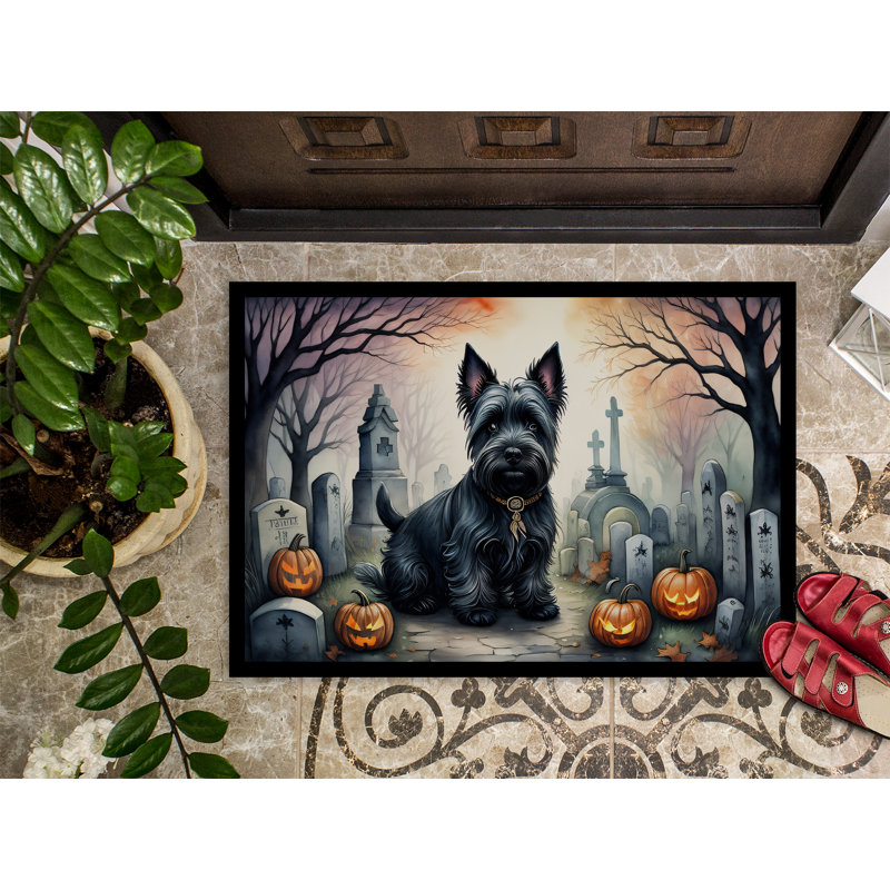Tapis d'intérieur ou d'extérieur Scottish Terrier Spooky Halloween 24 x 36