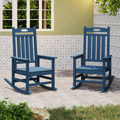 Ensemble de chaises berçantes d'extérieur pour 2 personnes, chaise berçante de patio en PEHD pour adultes, chaise berçante d'extérieur surdimensionnée pour pelouse