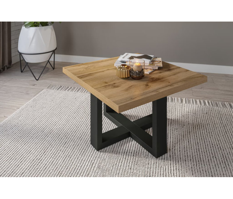 Barri Coffee Table with Storage, Oak/Black