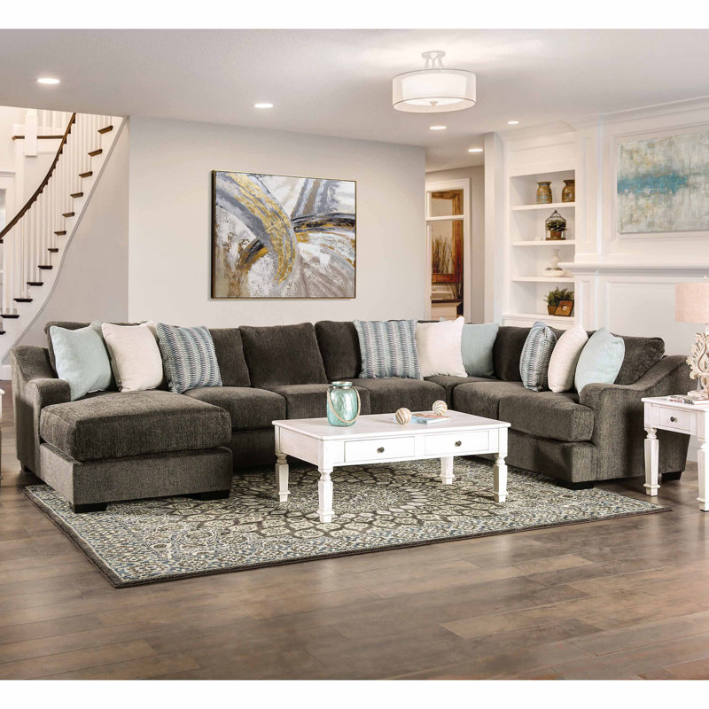 Canapé modulaire rembourré 102 po Araujo, Gris chenille