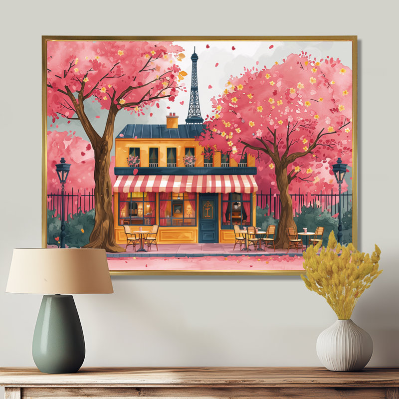 Fleurs printanières au café de Paris - salon d'art mural de la ville de Paris, Toile tendue, H 12 po x l 20 po