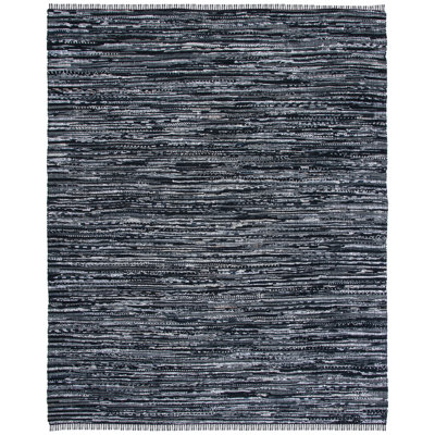Divine Handmade Flatweave Cotton Black Area Rug