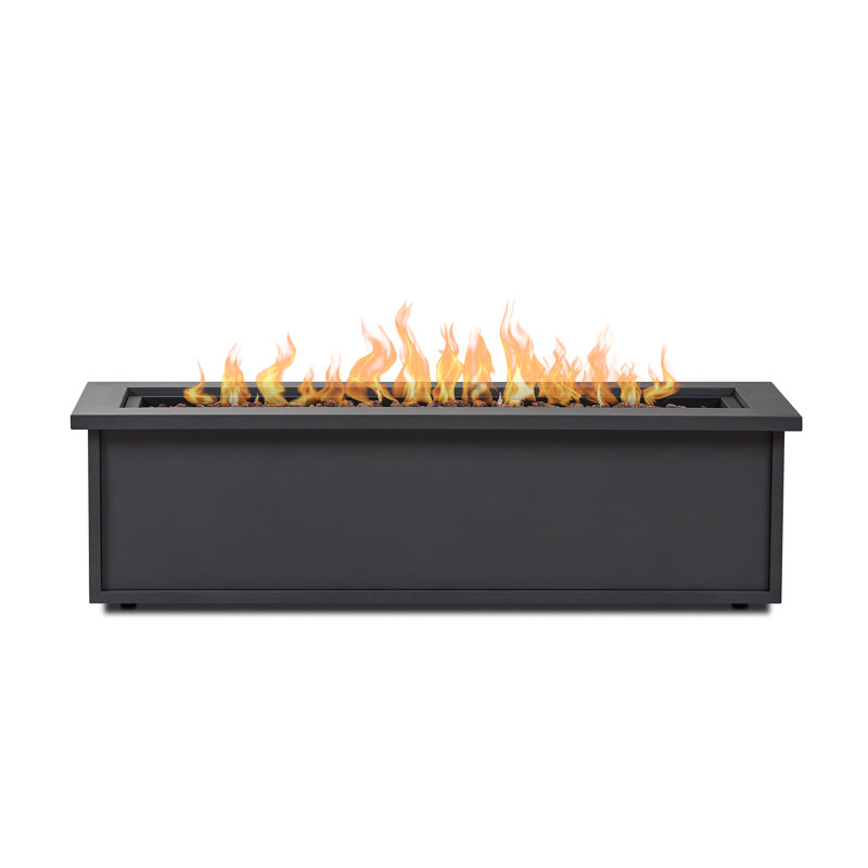 Mila 48" Weathered Slate Steel Propane Fire Pit Table