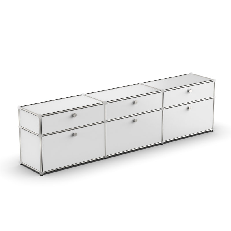 Rangement avec table de chevet et tiroir, Blanc