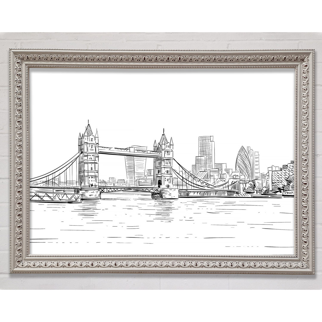 Tower Bridge Outline 1 - Einzelner Bilderrahmen Kunstdrucke