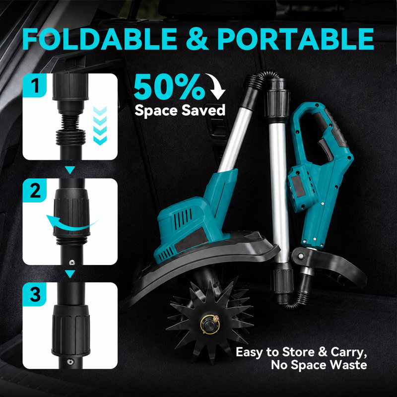 Cordless Electric Tiller Cultivator Body Only, Compatible with Makita Battery, Handheld Garden Soil Tiller