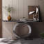 Light luxury style sintered stone console table.-129406885