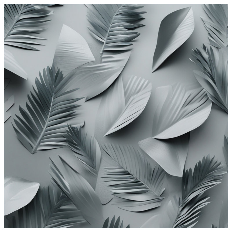 Couvertures à motifs de feuilles monochromes, L 50 po x H 60 po