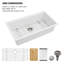 Évier de cuisine encastré en quartz de 33 po x 19 po Quartz-100668296