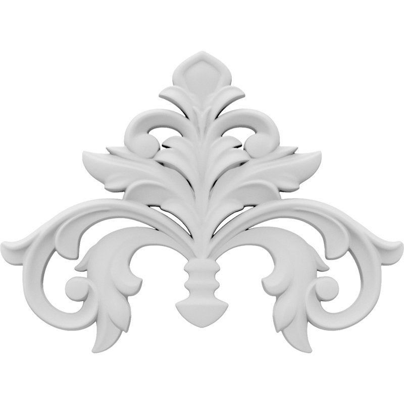 Elyria H W D Composite Rosette Applique, 4.5" H x 6" W x .5" D