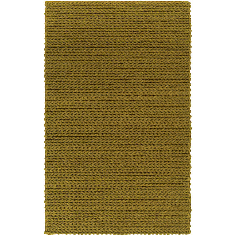 Mathews Handwoven Flatweave Wool Olive Area Rug