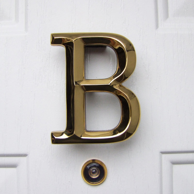 Heurtoir de porte lettre monogramme, Laiton, B