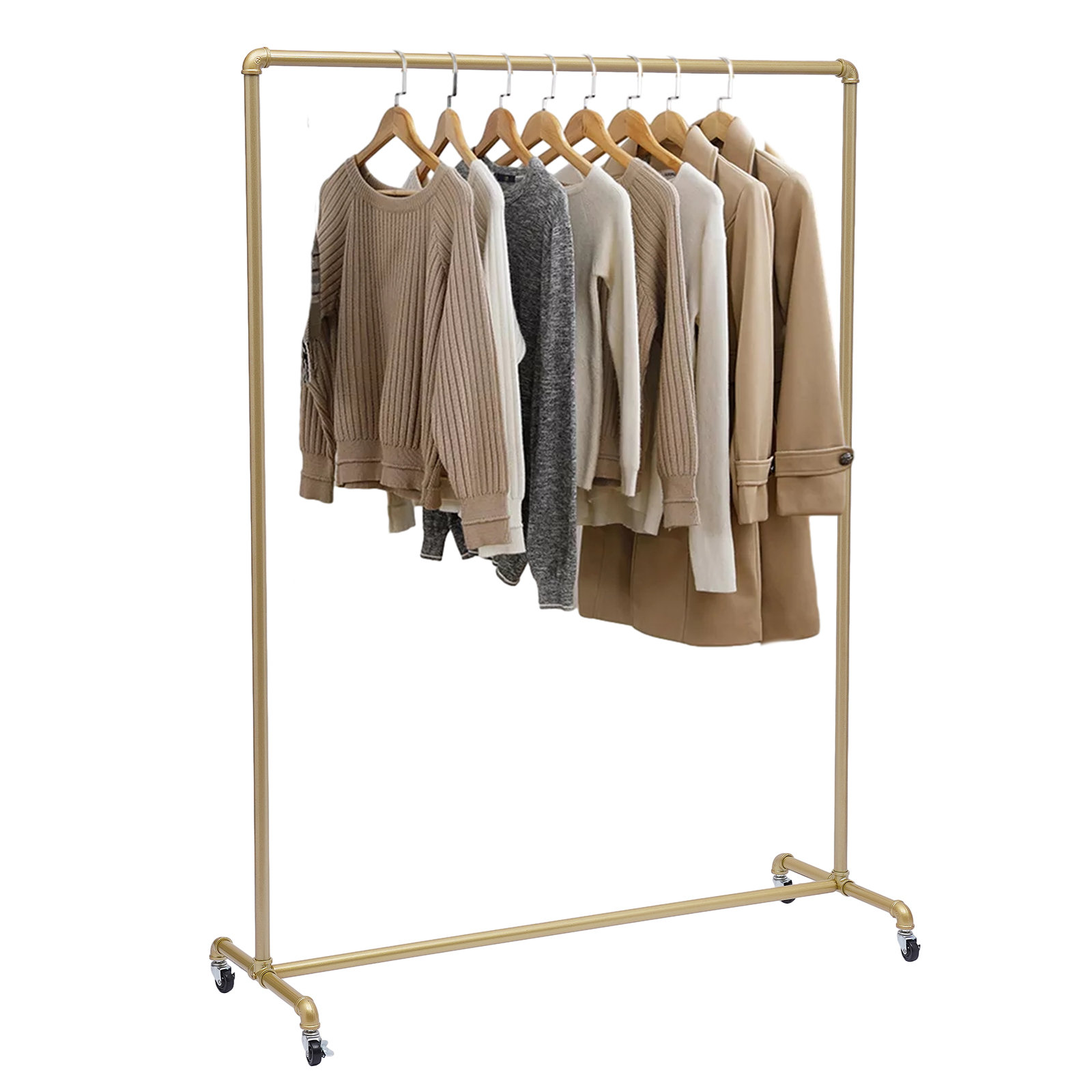 Everly Quinn Kevynne 47.2'' Metal Rolling Clothes Freestanding Rack ...