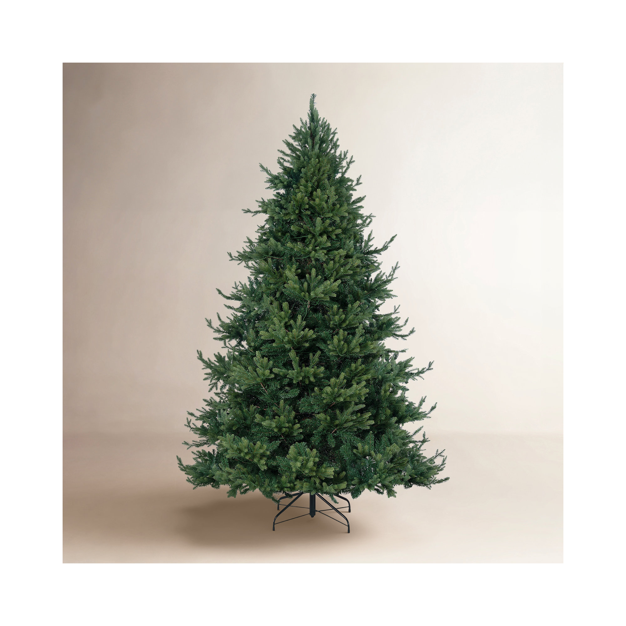 Prelit Traditional Artificial Christmas Tree with Metal Stand, Realistic Classic Holiday Tree, 9 ft