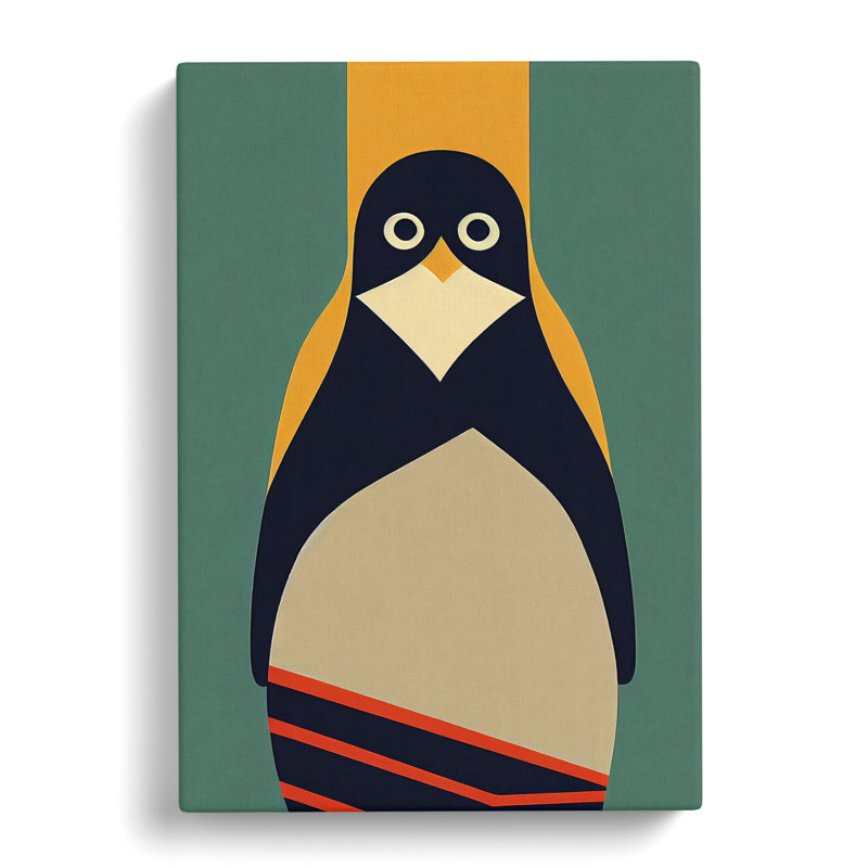 Modern Abstract Penguin No.4 - Wrapped Canvas, 60cm H x 40cm W x 3cm D
