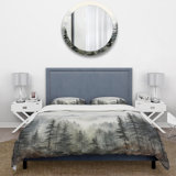 Pine Tree Misty Mountain II - Floral Duvet Cover Set