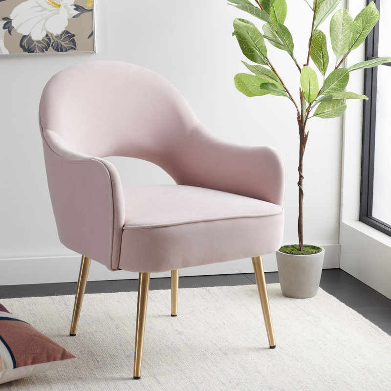Maison Velvet Armchair, Light Pink Velvet