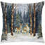 Housses de coussin de Noël renne de forêt 18 x 18, décor d'hiver de Noël, housse de coussin décorative rustique de Noël de cerf pour la maison salon chambre à coucher
