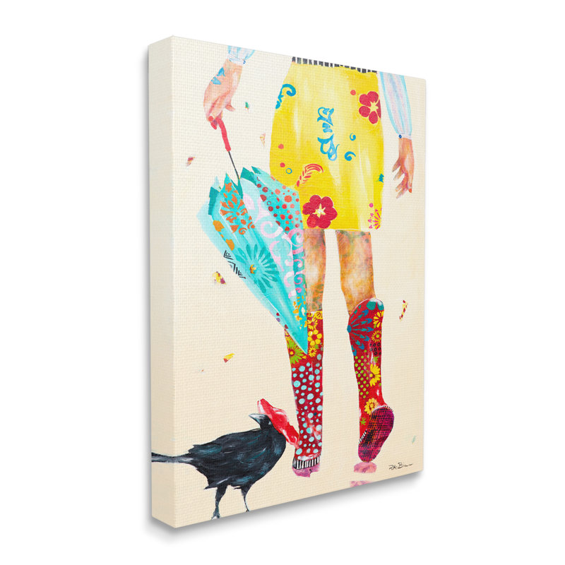 «Walking In Rainboots», Toile tendue, H 40 po x l 30 po