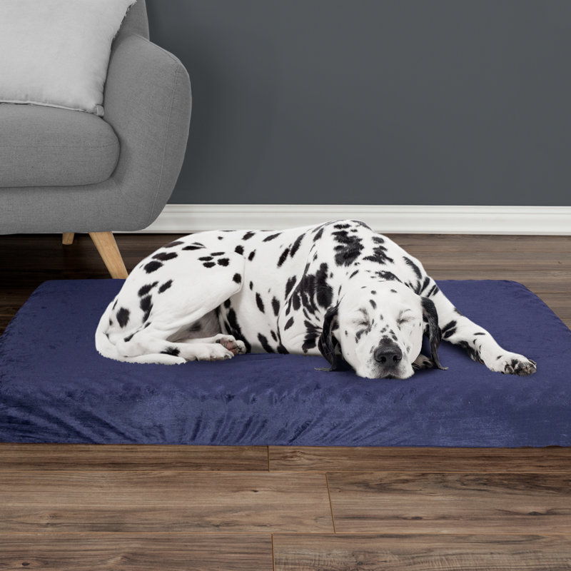Medium Navy Orthopedic Memory Foam Pet Bed