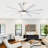 Majlis 72'' Brushed Nickel Ceiling Fan with LED Lights and 9 Sliver Blades-481152754
