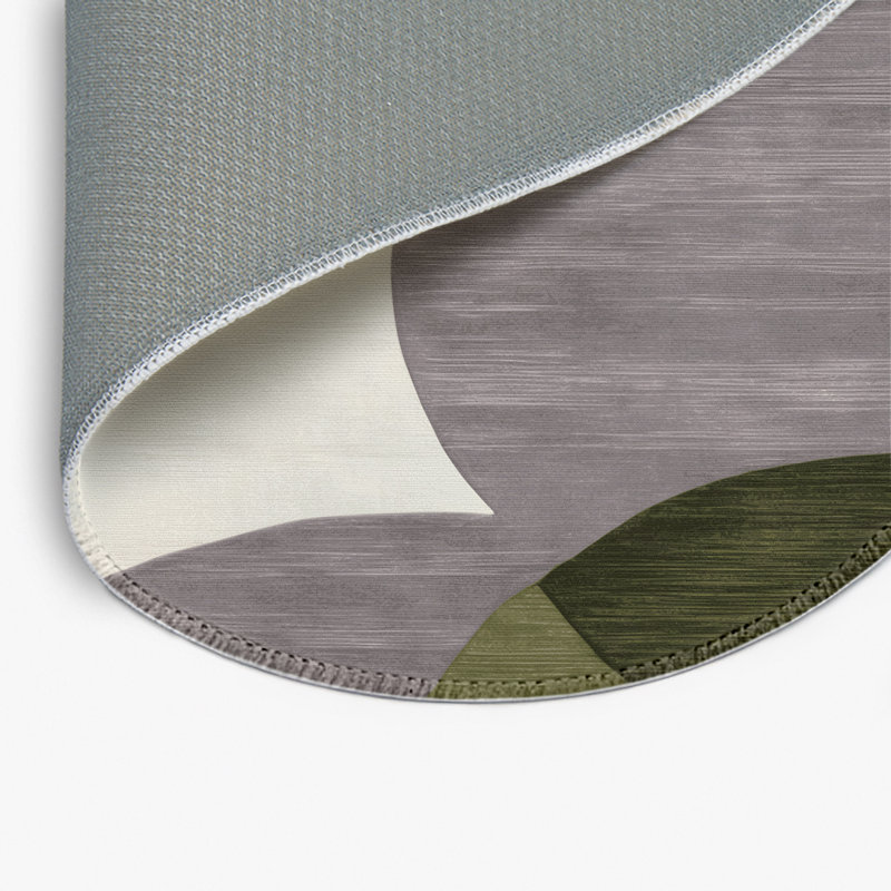 Tapis intérieur et extérieur gris Watercolor, Rond 5 pi