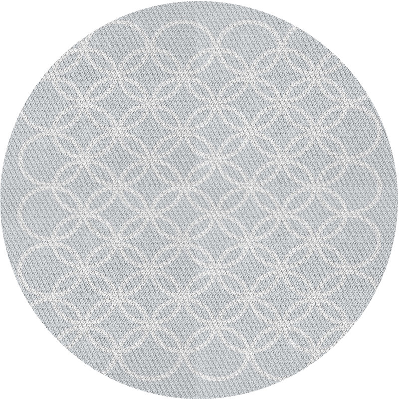 Tapis gris à motif géométrique Kight, Rond 5 pi