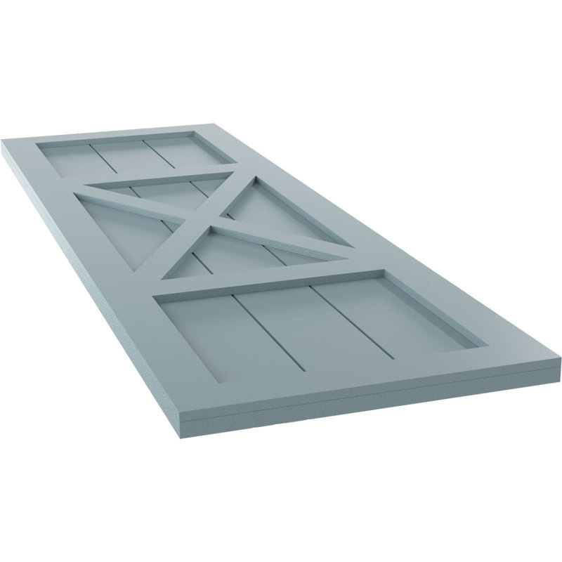 Volets à fixation fixe en PVC True Fit, Bleu paisible, 18", 42"