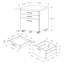 Classeur, mobile à roulettes, tiroirs de rangement, support pour imprimante, bureau, bureau, stratifié gris, contemporain, moderne